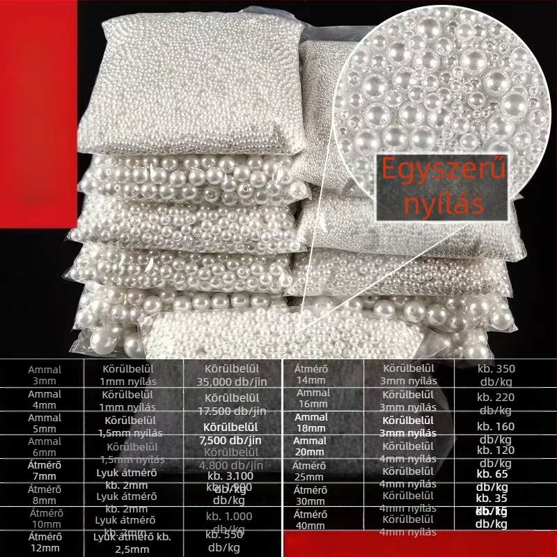 ABS-imitációs gyöngyök ruházathoz, egyenes lyukú gyöngyök, sütőben festett felülettel, DIY ékszer alkatrészek karkötőkhöz és nyakláncokhoz