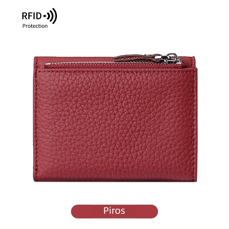 Valódi bőrből készült kártyatartó pénztárca cipzárral, ultra vékony, uniszex, első réteg borjúbőrből, bélés poliészter
