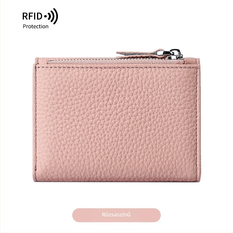 Valódi bőrből készült kártyatartó pénztárca cipzárral, ultra vékony, uniszex, első réteg borjúbőrből, bélés poliészter