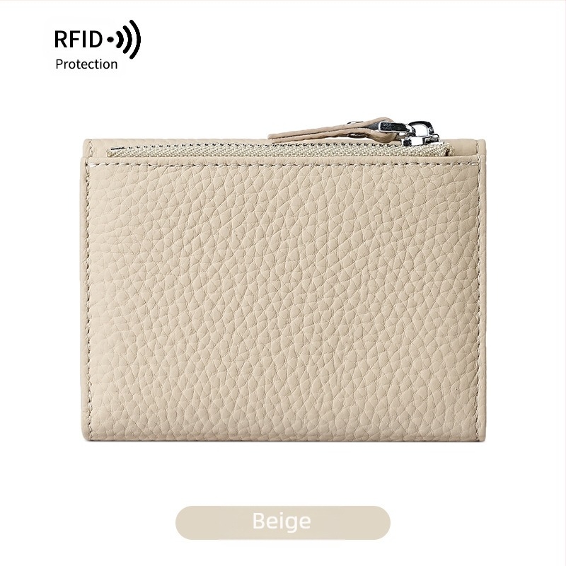 Valódi bőrből készült kártyatartó pénztárca cipzárral, ultra vékony, uniszex, első réteg borjúbőrből, bélés poliészter