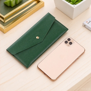 PU bőr lychee-textúrájú pénztárca, ultrahosszú vékony bankjegyes kialakítás, utazásokhoz és a dokumentumok tárolásához