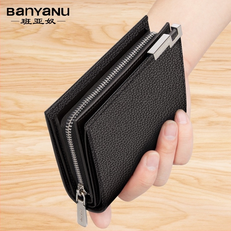 Ban yano férfi pénztárca – valódi bőr, első réteg marhabőrből, ultra könnyű, kopásálló, üzleti stílus