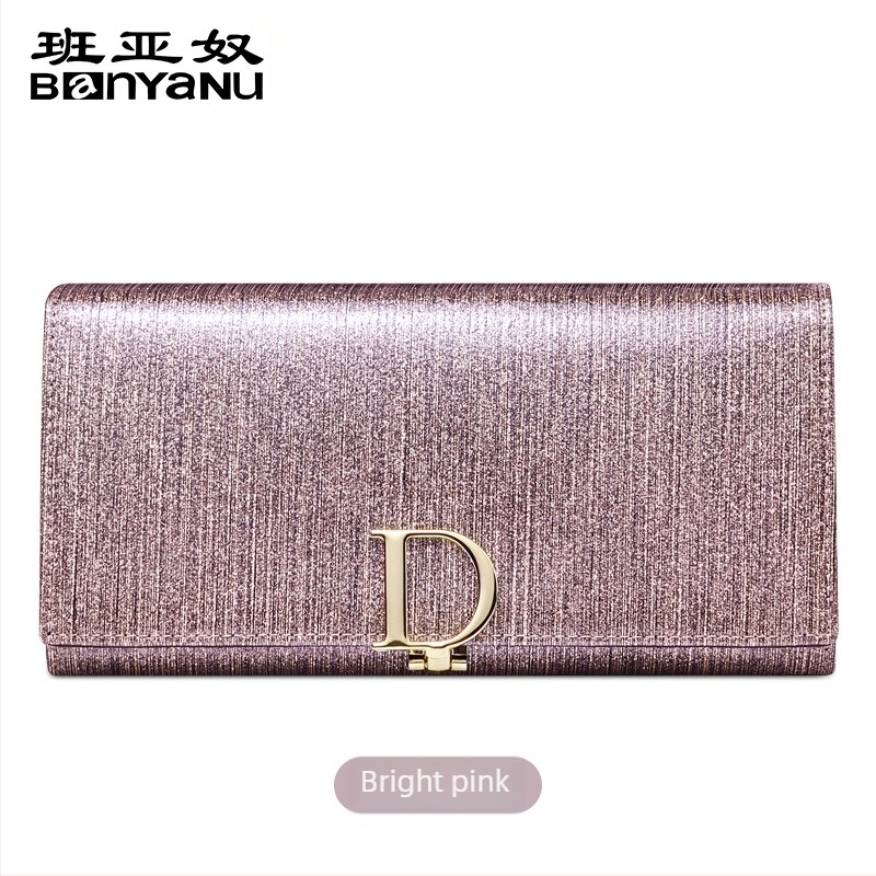 Női hosszú pénztárca valódi bőrből, kétszálas marhabőr konstrukció, csíkos minta, városi minimalizmus stílus, nagy kapacitás és több kártyatartó