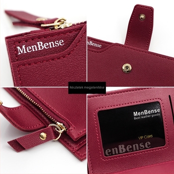 Koreai stílusú női pénztárca PU bőrrel, snap és cipzár nyitással, érme- és kártyatartó, mindennapi használatra