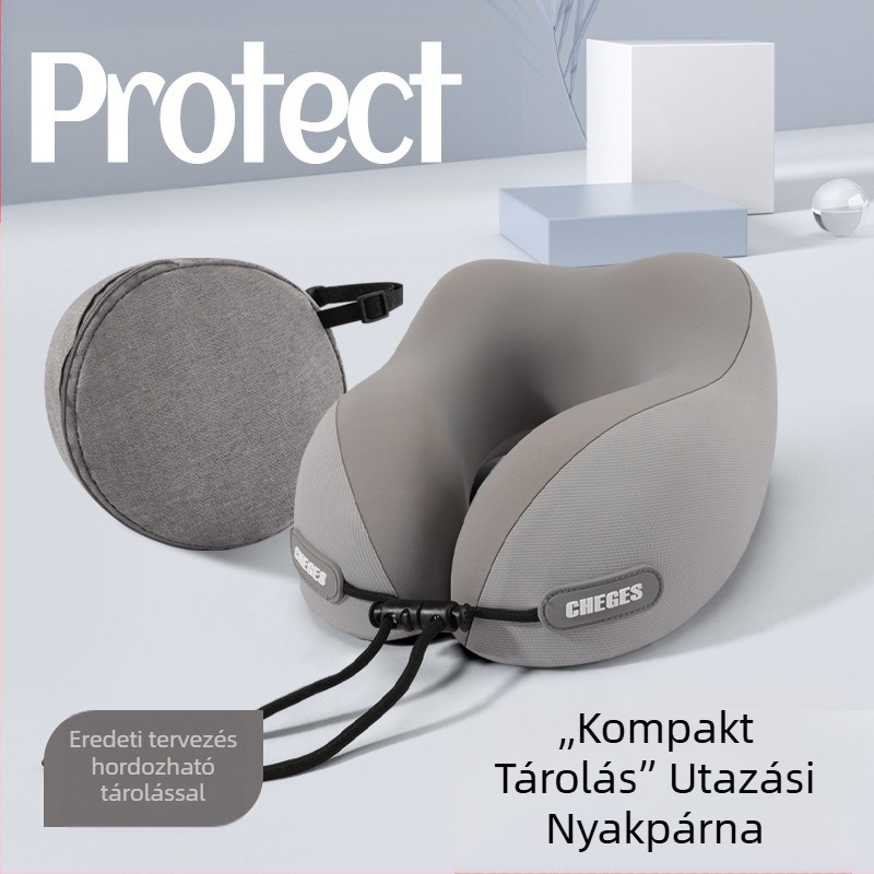 Chegeshi U-formájú utazási nyakpárna memóriahabbal töltve, külső anyag – szintetikus rost, minden évszakban használható, eredeti stílus