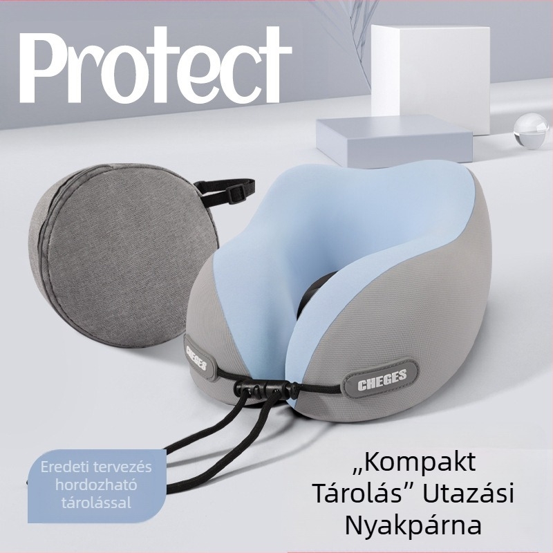 Chegeshi U-formájú utazási nyakpárna memóriahabbal töltve, külső anyag – szintetikus rost, minden évszakban használható, eredeti stílus