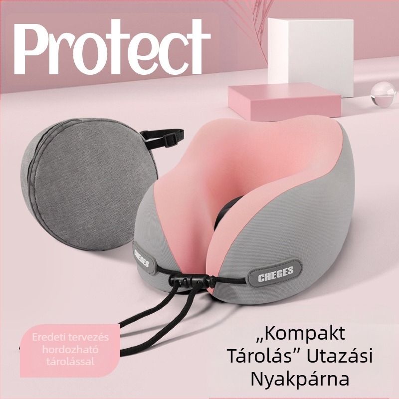 Chegeshi U-formájú utazási nyakpárna memóriahabbal töltve, külső anyag – szintetikus rost, minden évszakban használható, eredeti stílus