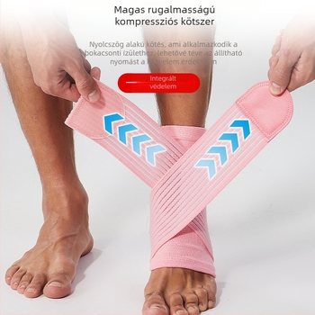 Kötött bokavédő felnőtteknek — anti-izomhúzódás és esés elleni támogatás, nylonos fitnesz pánttal, kosárlabdához