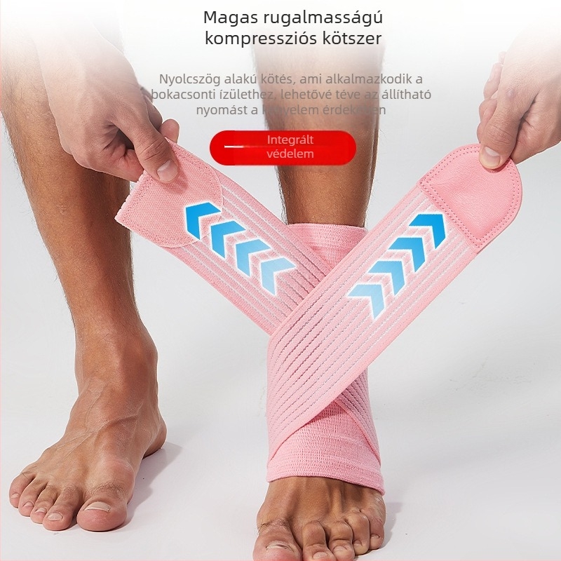 Kötött bokavédő felnőtteknek — anti-izomhúzódás és esés elleni támogatás, nylonos fitnesz pánttal, kosárlabdához