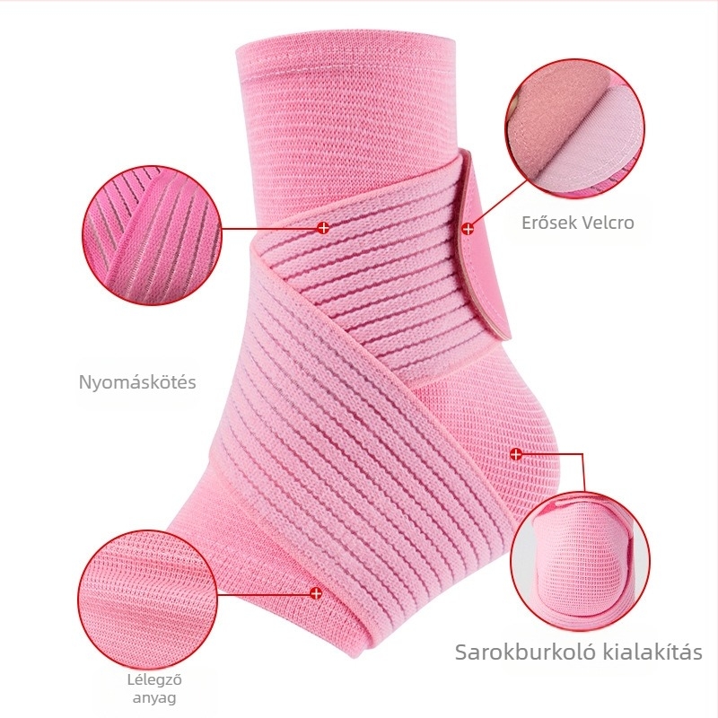 Kötött bokavédő felnőtteknek — anti-izomhúzódás és esés elleni támogatás, nylonos fitnesz pánttal, kosárlabdához