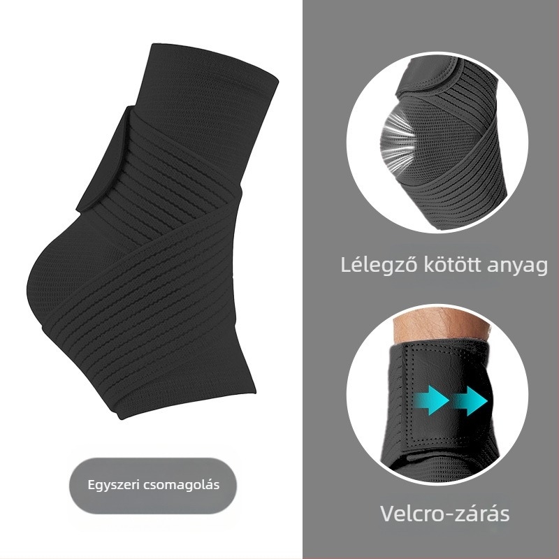 Kötött bokavédő felnőtteknek — anti-izomhúzódás és esés elleni támogatás, nylonos fitnesz pánttal, kosárlabdához