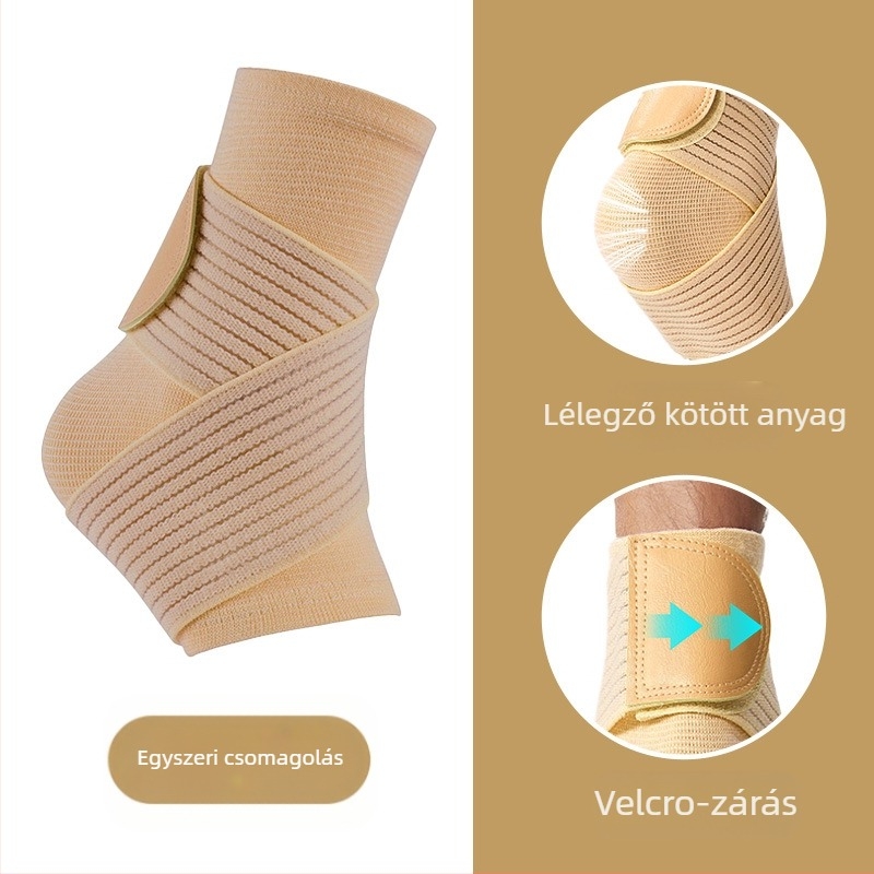 Kötött bokavédő felnőtteknek — anti-izomhúzódás és esés elleni támogatás, nylonos fitnesz pánttal, kosárlabdához