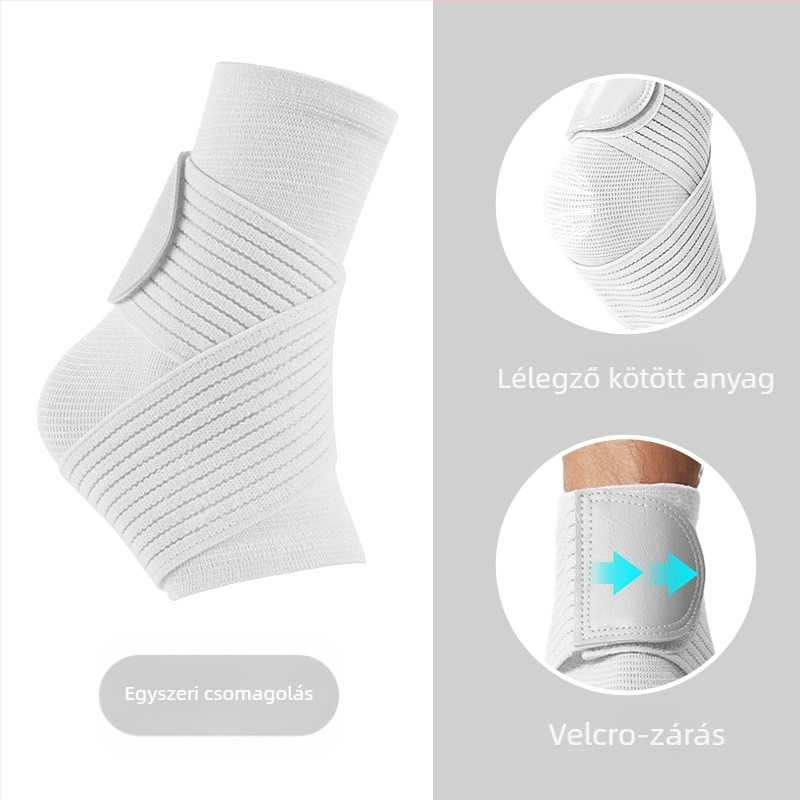 Kötött bokavédő felnőtteknek — anti-izomhúzódás és esés elleni támogatás, nylonos fitnesz pánttal, kosárlabdához