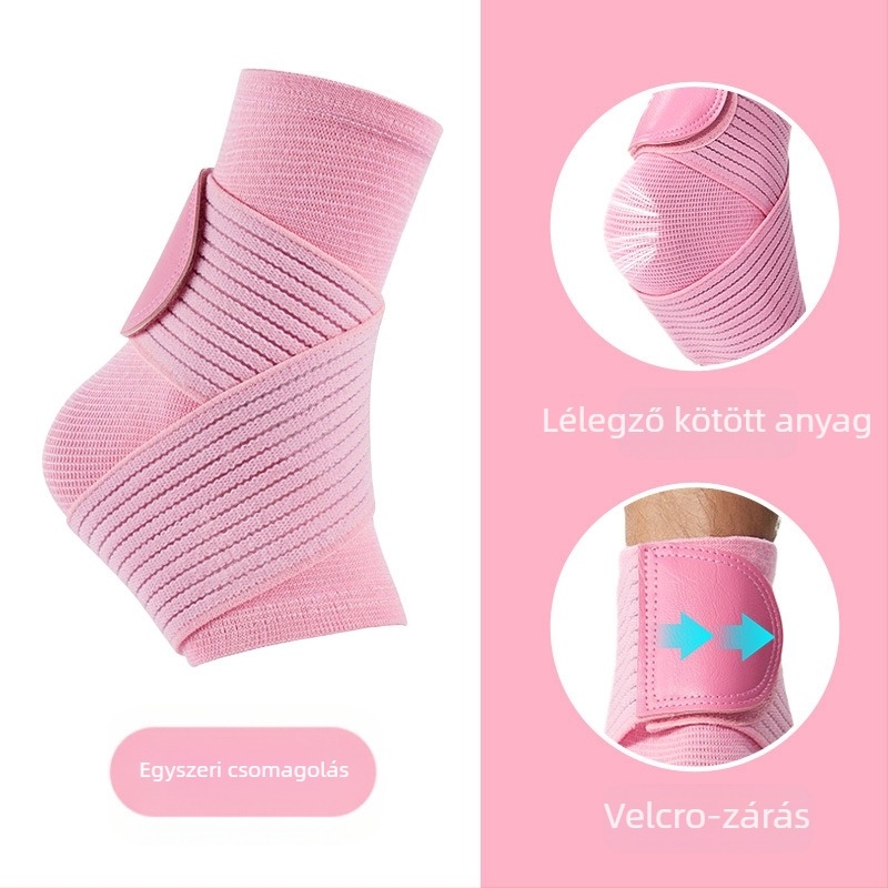 Kötött bokavédő felnőtteknek — anti-izomhúzódás és esés elleni támogatás, nylonos fitnesz pánttal, kosárlabdához