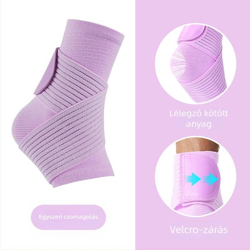 Kötött bokavédő felnőtteknek — anti-izomhúzódás és esés elleni támogatás, nylonos fitnesz pánttal, kosárlabdához