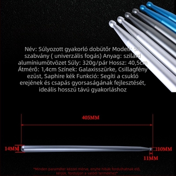 Kositu CT-811 alumínium ötvözetű dobütő, Csomagolás: PP zacskó; bársony tok külön megvásárolható