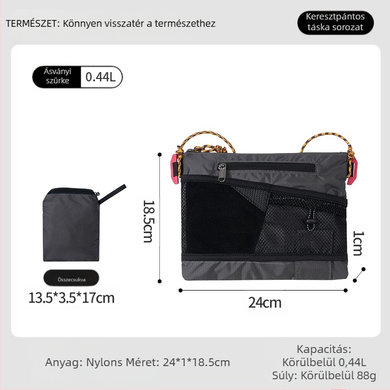 PLAY-KING Nylon Crossbody táska a kültéri sportokra – vízálló, ultrakönnyű, összecsukható, uniszex telefon-táska
