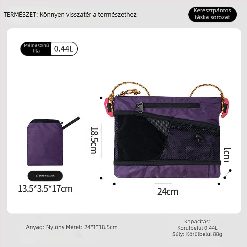 PLAY-KING Nylon Crossbody táska a kültéri sportokra – vízálló, ultrakönnyű, összecsukható, uniszex telefon-táska