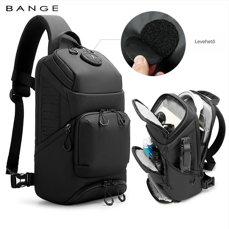 BANGE Férfi mellényes oldaltáska – Casual Travel, Oxford Cloth anyag, kopásálló és terheléscsökkentő funkció, 11 hüvelykes laptop befogad, kód FW228
