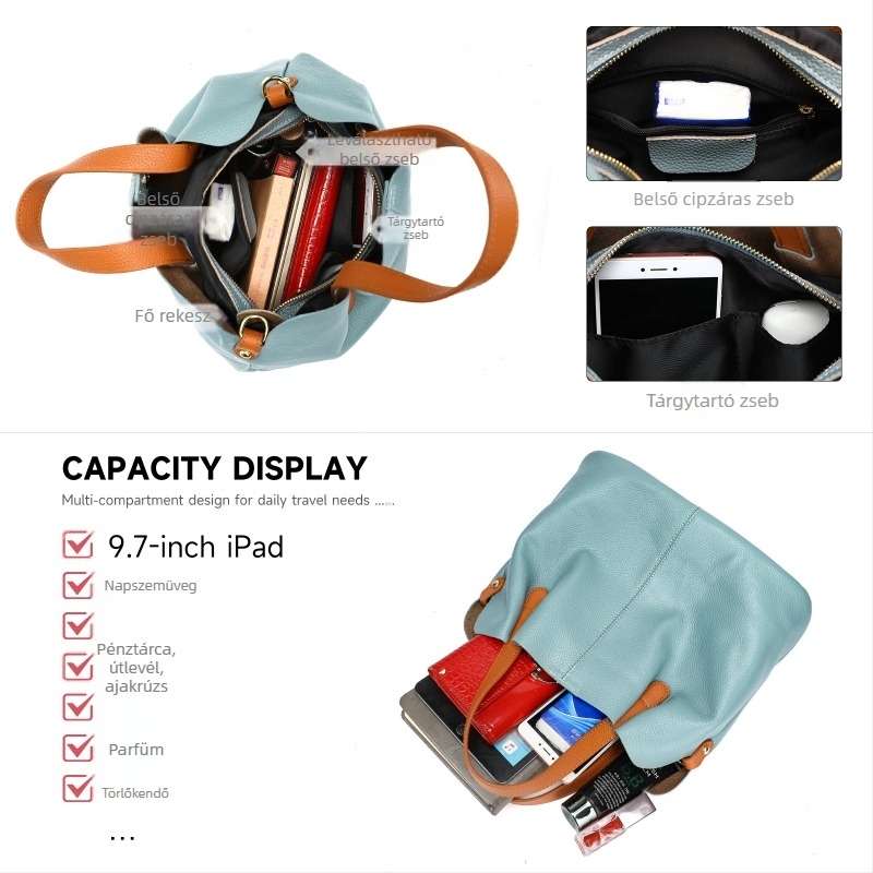 WESTAL keresztpántos táska első réteg marhabőrből, vízszintes négyzetes formájú, nyitott felső