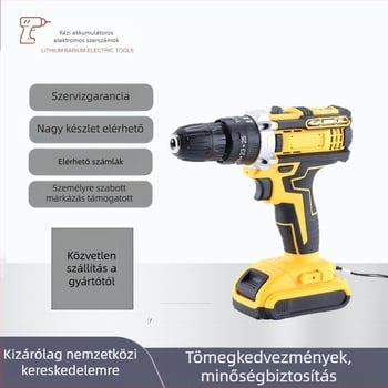 Rockita vezeték nélküli ütvefúró és csavarhúzó készlet, 21V Li‑ion akkumulátor, tartalmaz akkumulátort, töltőt és műanyag tokkal, előre/hátra forgás