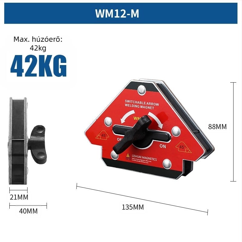 Mágneses hegesztő pozicionáló - Lishuai, 25 kg rögzítő erő, hegesztő rögzítő készülék