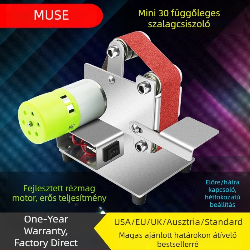 Twilight Függőleges szalagcsiszoló – dugaszolható tápegység, 12V, AC egyfázis és DC 50V-ig