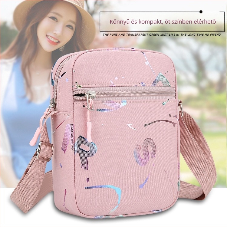 Juanjuan Női nylon Crossbody táska, függőleges négyszögletes formájú, cipzár, poliészter bélés