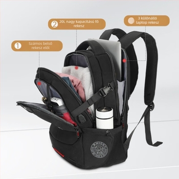 Uniszex multifunkcionális hétköznapi hátizsák, vízálló és lélegző, Oxford anyagból, utazáshoz