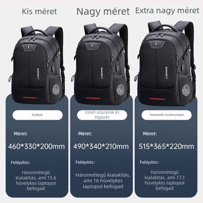 Uniszex multifunkcionális hétköznapi hátizsák, vízálló és lélegző, Oxford anyagból, utazáshoz