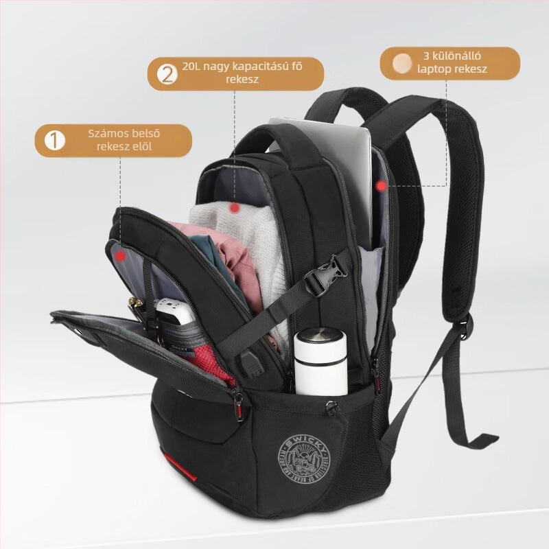 Uniszex multifunkcionális hétköznapi hátizsák, vízálló és lélegző, Oxford anyagból, utazáshoz