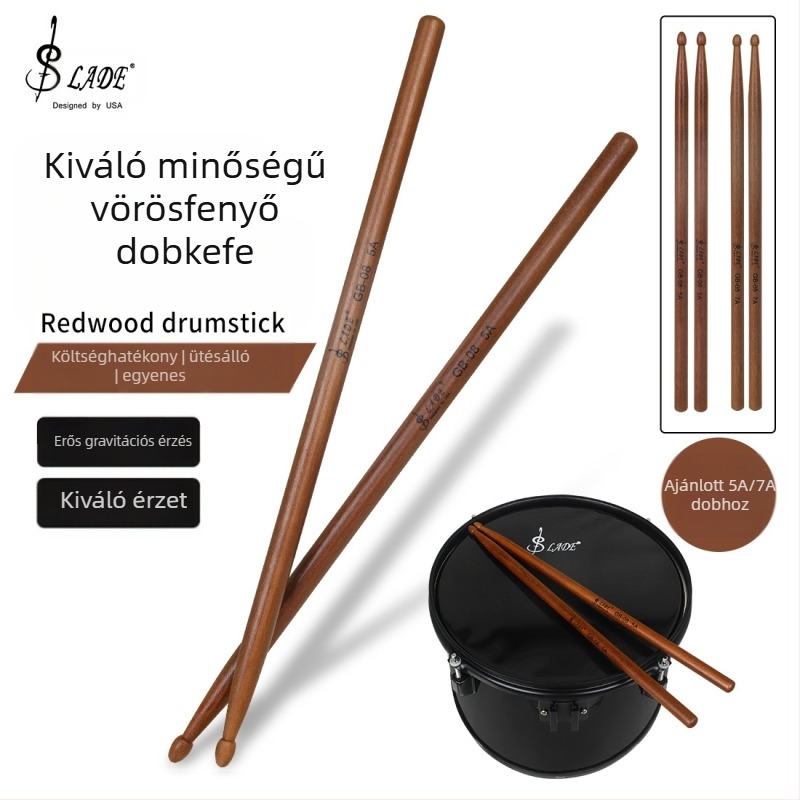 LADE mahagóni dobverő, GB-08 modell, dobkészlethez