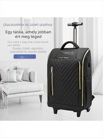 Unisex görgős utazó hátizsák poliészterből, cipzáros nyitás, súly 2,5 kg