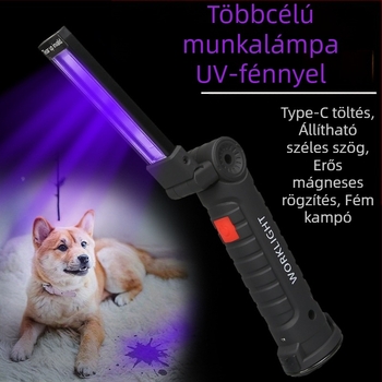 Kültéri hordozható LED munkalámpa – több fényforrású világítás, újratölthető, 10W, 1200mAh, 360° forgás, hatótáv 500 m-ig