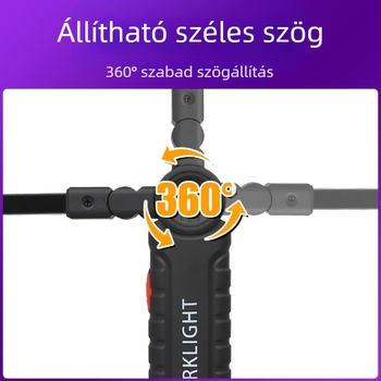 Kültéri hordozható LED munkalámpa – több fényforrású világítás, újratölthető, 10W, 1200mAh, 360° forgás, hatótáv 500 m-ig