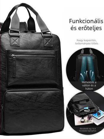 Férfi PU hátizsák üzleti utazásokhoz, 36–55L kapacitás, terheléscsökkentés, görbült vállpántok