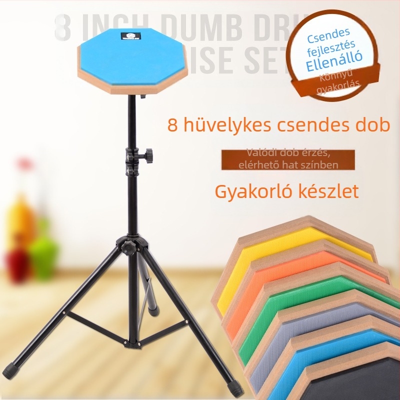 8 hüvelykes gyakorló hangtompító dobpad készlet, természetes gumi