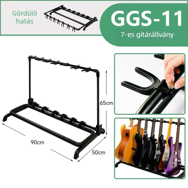 JOYO gitárállvány GGS-06~11, többsoros függőleges padlóra álló állvány, acélcső + ABS műanyag
