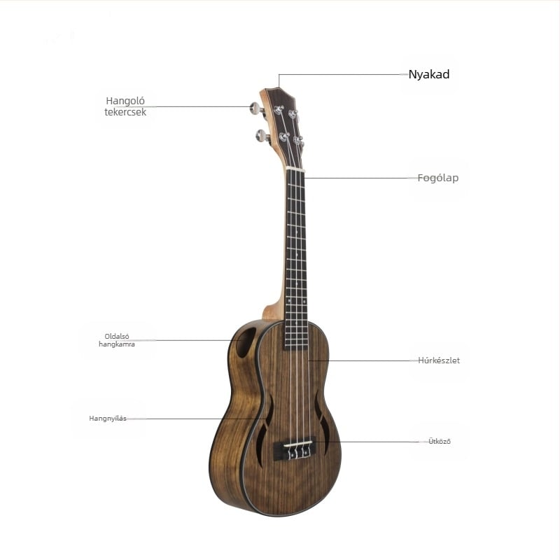 IRIN diófából készült ukulele — modell UK2360/UK2660/UK2170, kezdőknek, csomagolás tálcán