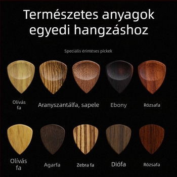 Kézzel készített tömörfa gitárpik doboz — tároló doboz, fa ajándékdoboz