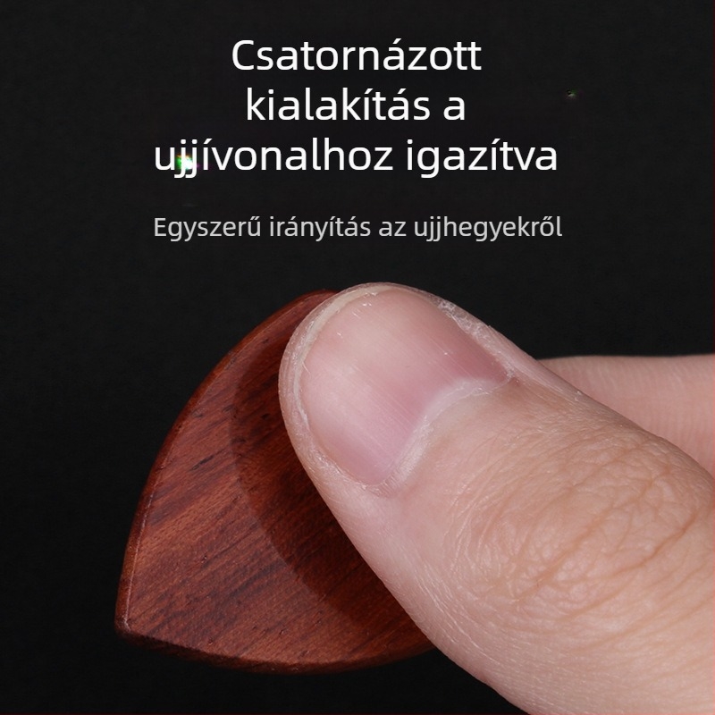 Kézzel készített tömörfa gitárpik doboz — tároló doboz, fa ajándékdoboz