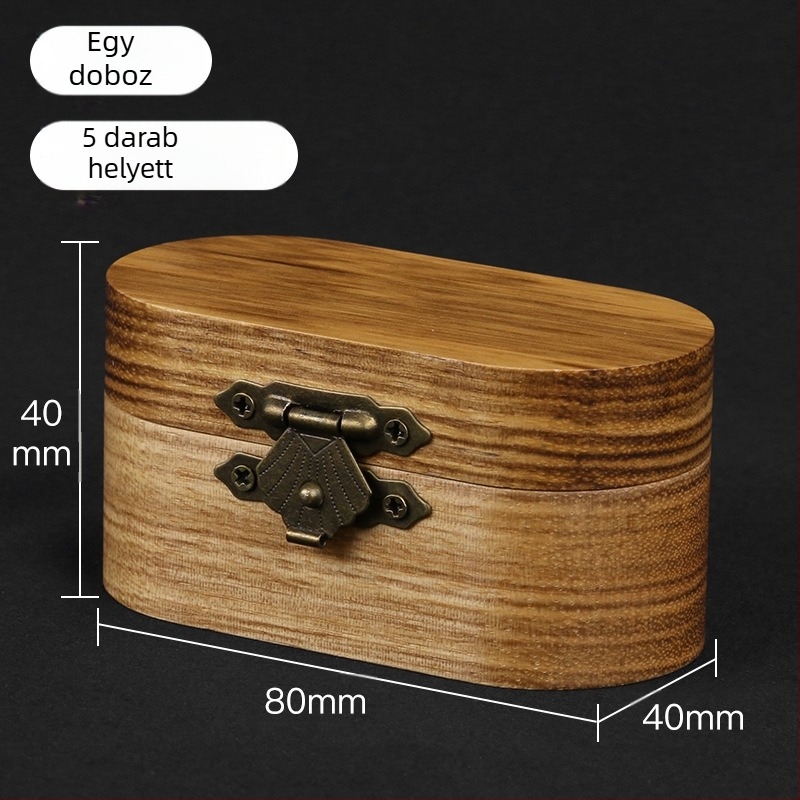 Kézzel készített tömörfa gitárpik doboz — tároló doboz, fa ajándékdoboz