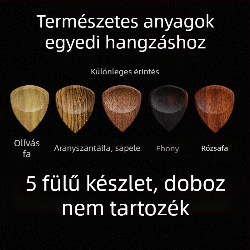 Kézzel készített tömörfa gitárpik doboz — tároló doboz, fa ajándékdoboz