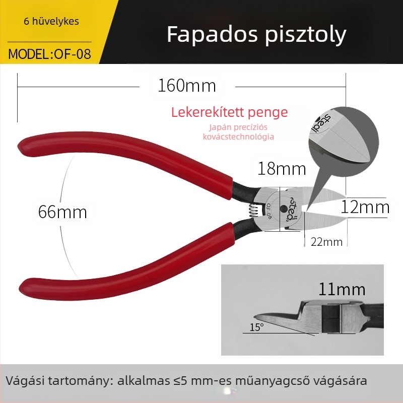 Sitli antimagnetikus elektronikai fogó – lapos száj, vékony nyílás, lapos fej