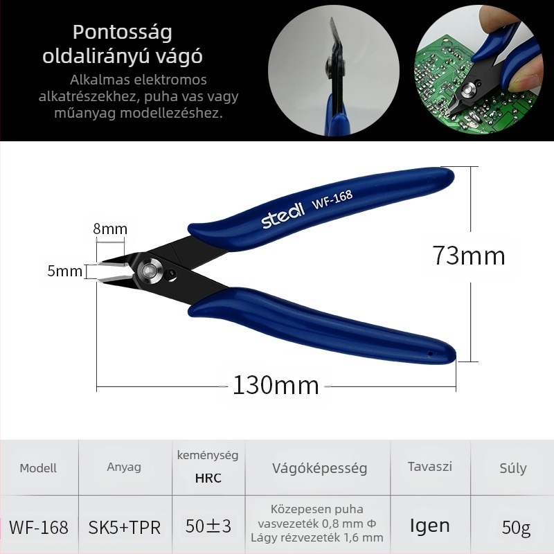 Sitli antimagnetikus elektronikai fogó – lapos száj, vékony nyílás, lapos fej