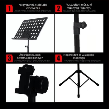 Kottaállvány, összecsukható és univerzális gitárhoz, hegedűhöz, Guzhenghez és Erhuhoz — vas keret; modellek: középső keret, nagy keret, spektrum keret; márka Remembering Ming