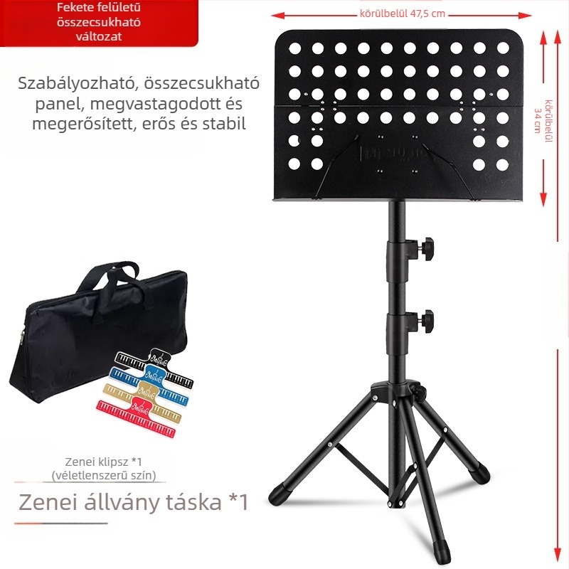 Kottaállvány, összecsukható és univerzális gitárhoz, hegedűhöz, Guzhenghez és Erhuhoz — vas keret; modellek: középső keret, nagy keret, spektrum keret; márka Remembering Ming