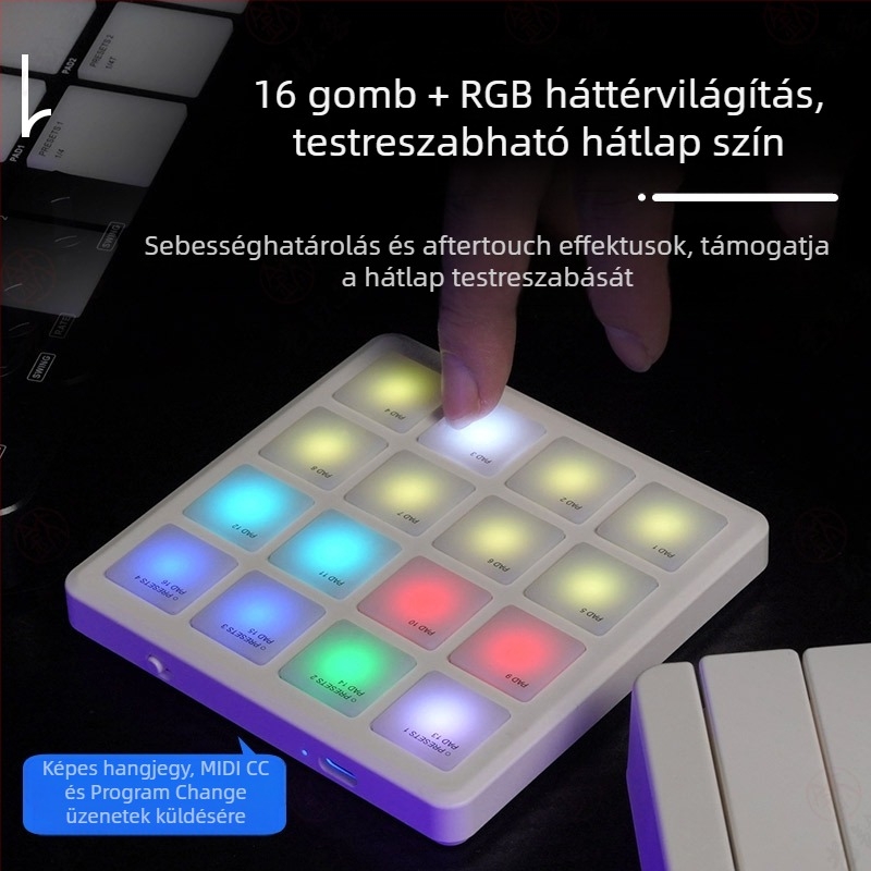 M-VAVE SMC PAD Pocket - Mini Pad MIDI billentyűzet-vezérlő, ABS ház