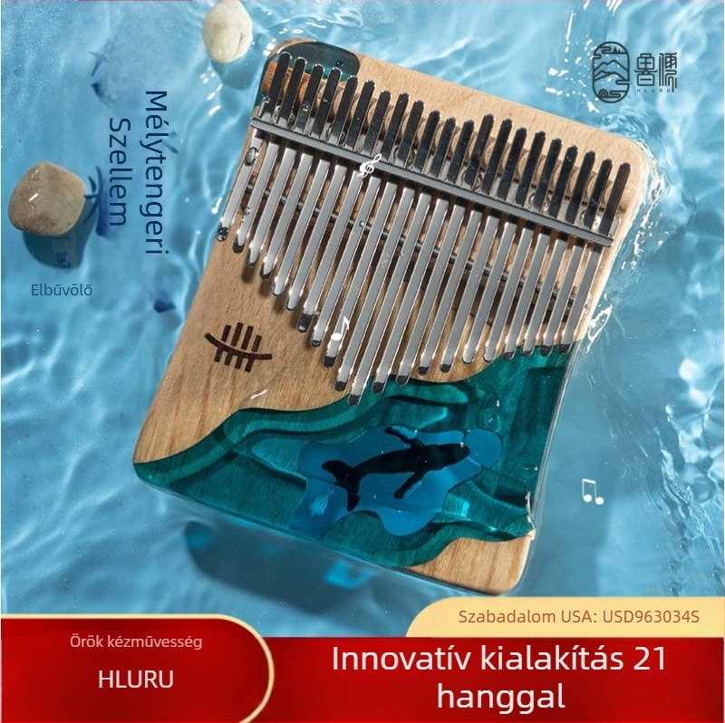 Kalimba 21 tónusú lemez, Hluru Class B magas színvonalú modell, professzionális csomagolás