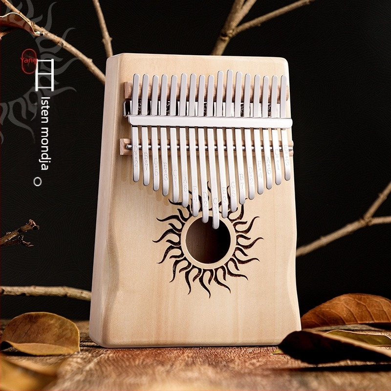 Huashu Kalimba (ujj-zongora) - 17 hang, juharfából készült, kezdő hangszer